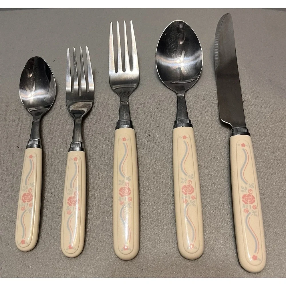 Corelle Coordinate ENGLISH BREAKFAST Flatware‎ 5 Piece Set - Preowned Y2K